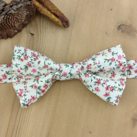 Noeud papillon fleurs Liberty rose