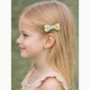 Barrette noeud papillon tissu Liberty jaune