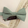 Noeud papillon double vert sauge foncé