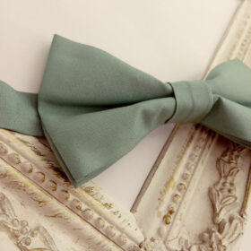 Noeud papillon double vert sauge foncé