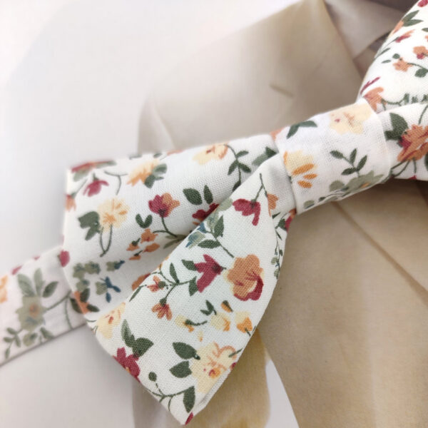 Noeud papillon bordeaux et vert sauge