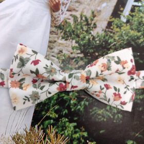 Noeud papillon enfant bordeaux et vert sauge