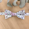 Noeud papillon enfant rose au feuillage vert sauge