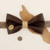 Noeud papillon cuir et ficelle de jute