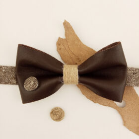 Noeud papillon cuir et ficelle de jute