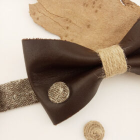 Noeud papillon cuir et ficelle de jute