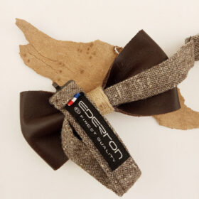 Noeud papillon cuir et ficelle de jute
