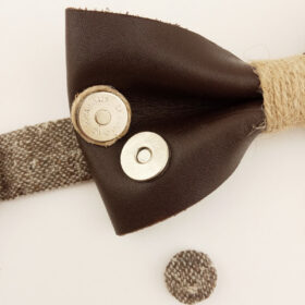 Noeud papillon cuir et ficelle de jute