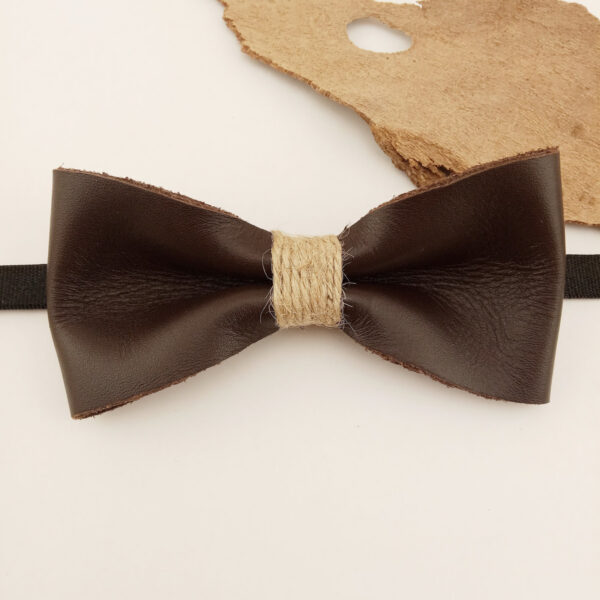Noeud papillon cuir et ficelle de jute pour enfant