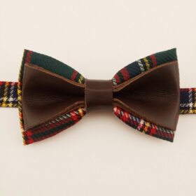 Noeud papillon cuir et Tartan
