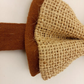Noeud papillon camel en toile de jute