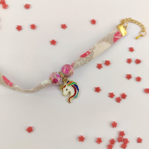 Bracelet licorne et tissu à pois