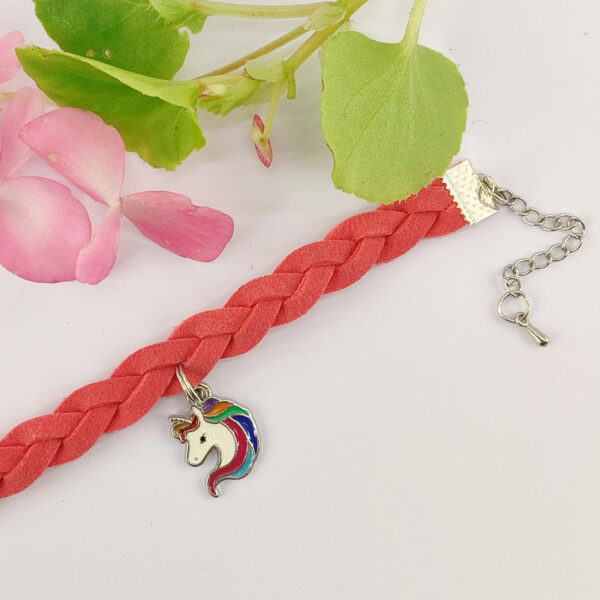 Bracelet tressé licorne émaillée