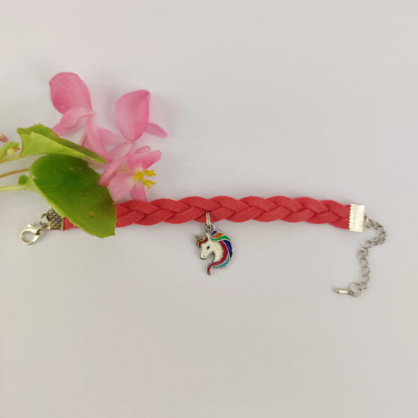 Bracelet tressé licorne émaillée