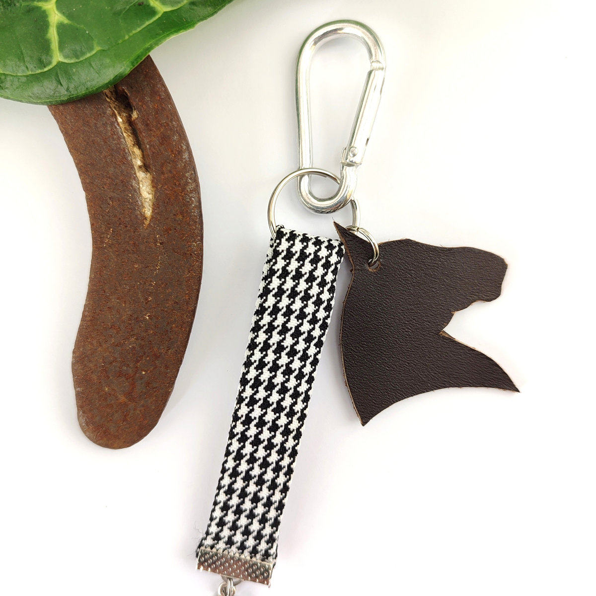 Bijou de licol tissu pied de poule