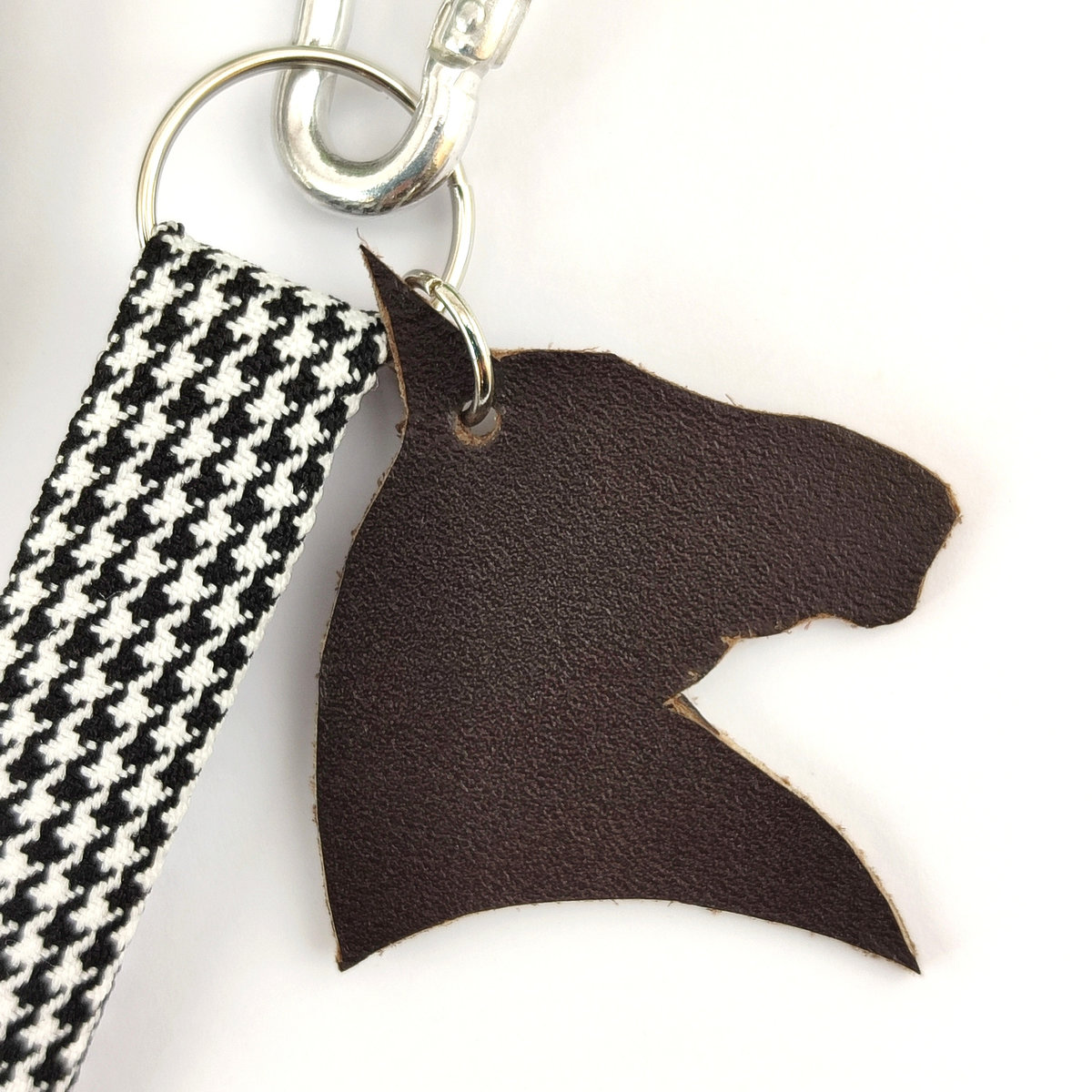 Bijou de licol tissu pied de poule