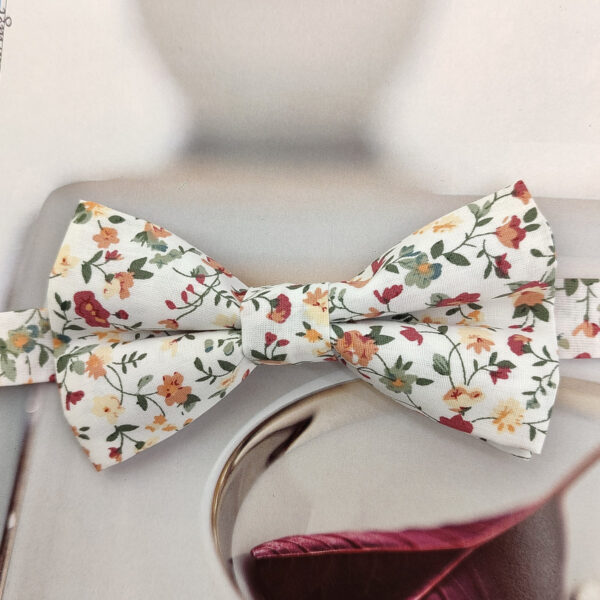 Noeud papillon double bordeaux et vert sauge