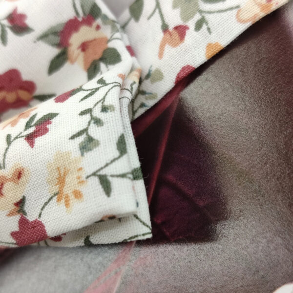 Noeud papillon double bordeaux et vert sauge