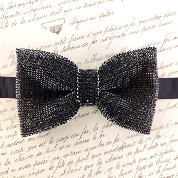 Noeud papillon lurex noir et argent