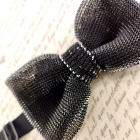 Noeud papillon lurex noir et argent