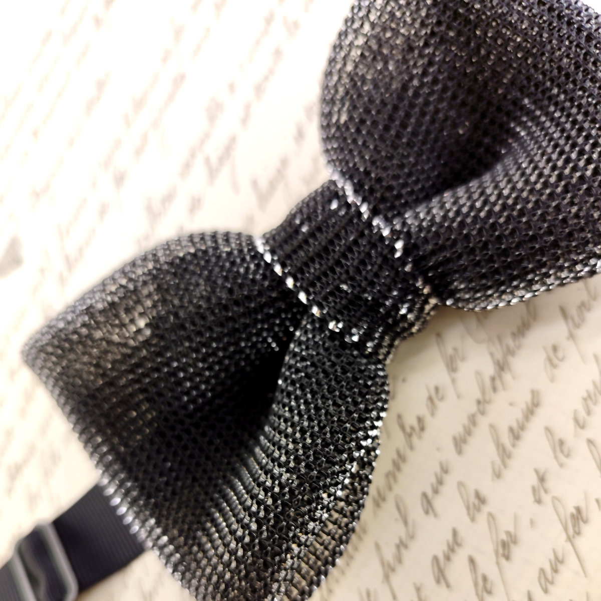 Noeud papillon lurex noir et argent