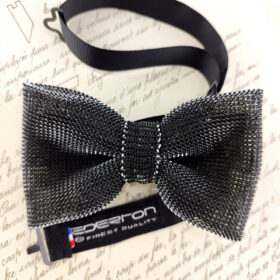 Noeud papillon lurex noir et argent
