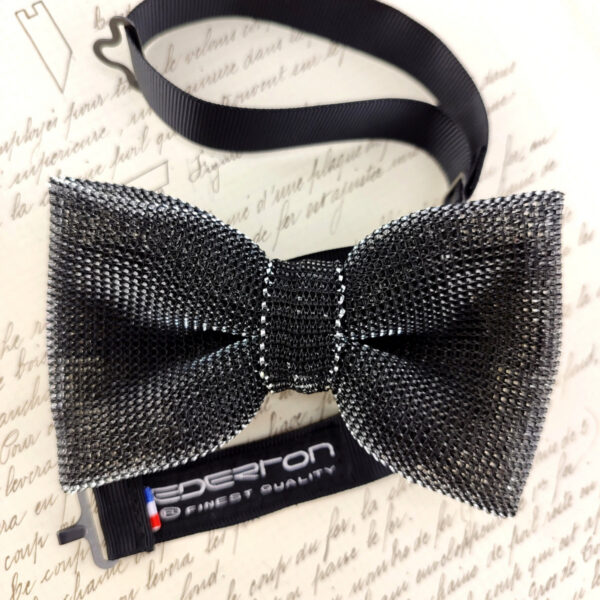 Noeud papillon lurex noir et argent
