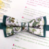 Noeud papillon double vert sauge pour enfant