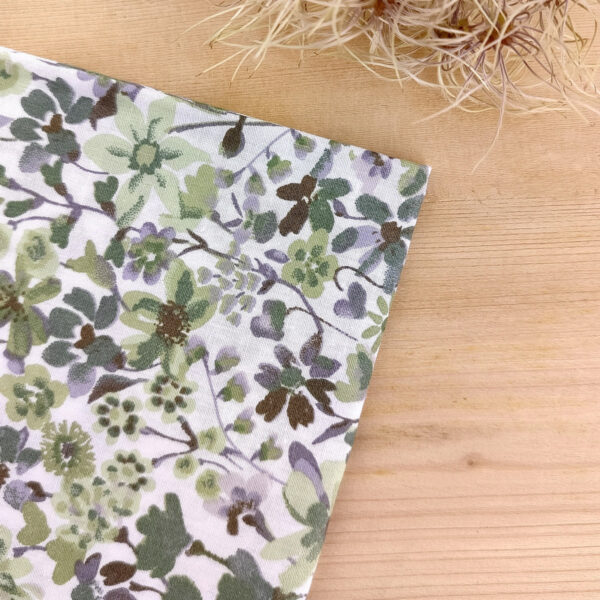Pochette costume à fleurs verts sauge