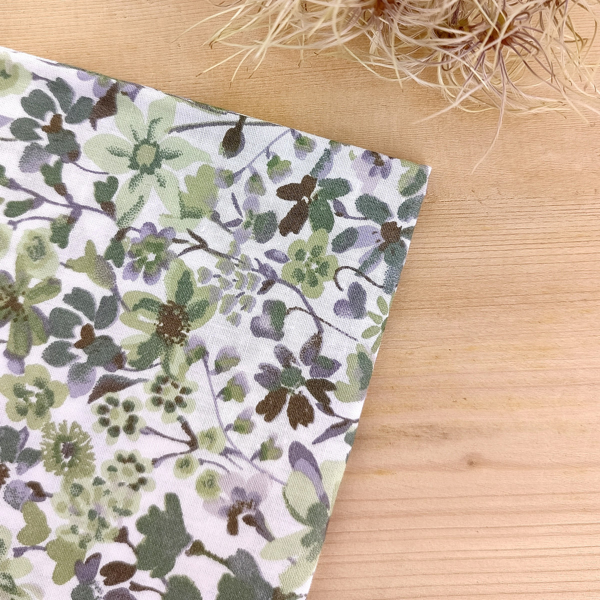 Pochette costume à fleurs verts sauge