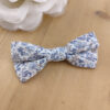 Barrette noeud papillon tissu Liberty bleu