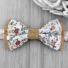 Noeud papillon Liberty sauge et bordeaux base liège