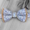 Noeud papillon Liberty bleu et base liège