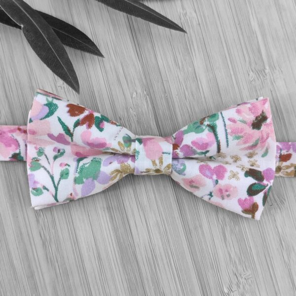 Noeud papillon double Sakura rose pour enfant