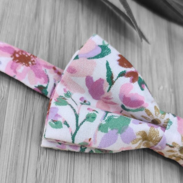 Noeud papillon double Sakura rose pour enfant