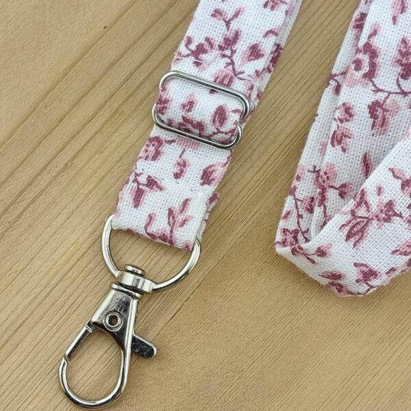 Dragonne porte badge / clés rose