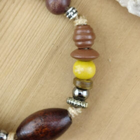 Bracelet Bohème perles bois monté sur corde