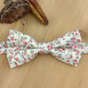 Noeud papillon double fleurs Liberty rose