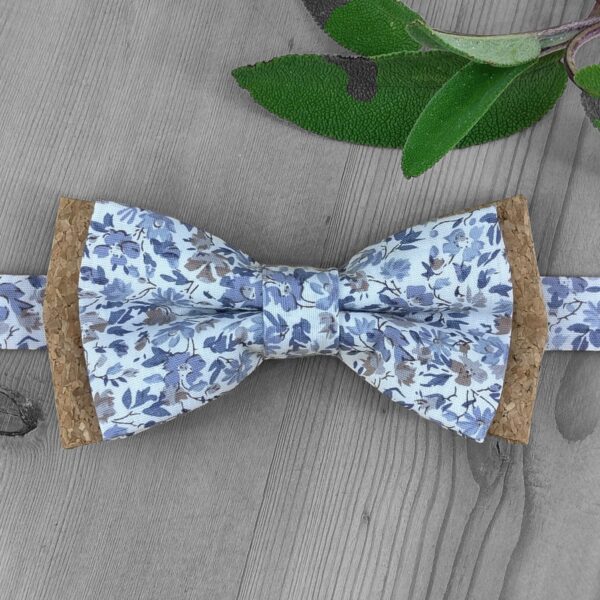 Noeud papillon enfant Liberty bleu et liège