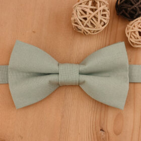 Noeud papillon double vert sauge