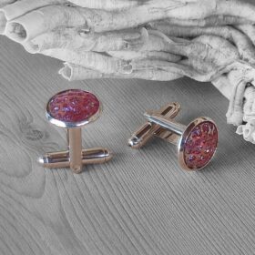 Boutons de manchettes strass roses