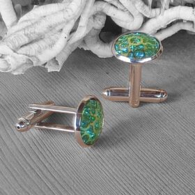 Boutons de manchettes Strass verts