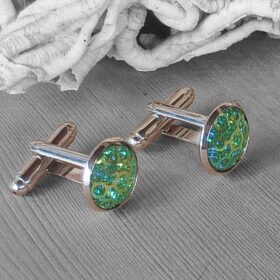 Boutons de manchettes Strass verts