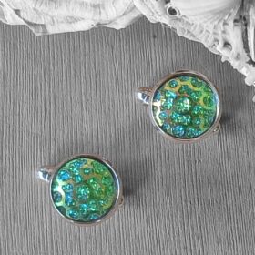 Boutons de manchettes Strass verts