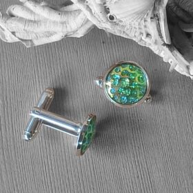 Boutons de manchettes Strass verts