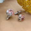 Boutons de manchettes à fleurs orange brûlée
