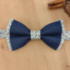Nœud papillon bleu marine sur base Liberty bleu