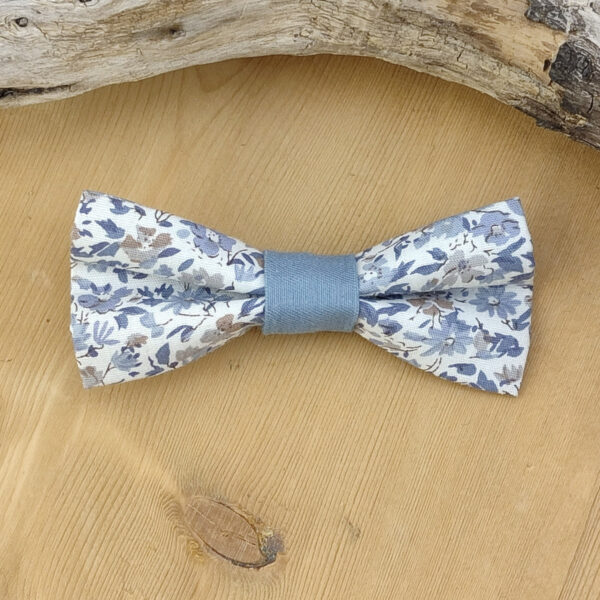 Barrette noeud papillon tissu Liberty bleu