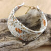 Bracelet manchette en tissu fleurs Terracotta