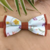 Noeud papillon enfant vert tendre et terracotta/noisette